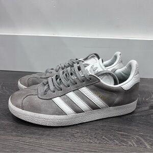 Adidas Gazelle Gray and White Sneakers